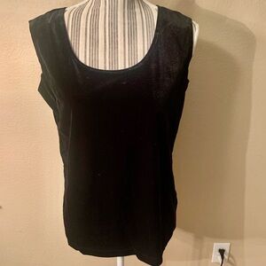 NWT Velour Tank Top Medium Carolyn Strauss Collection Black Dressy Sleeveless